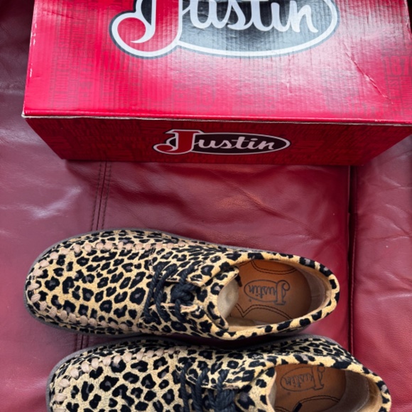 Justin Gypsy Leopard And Black Booties Women’s size 8 - Picture 8 of 9